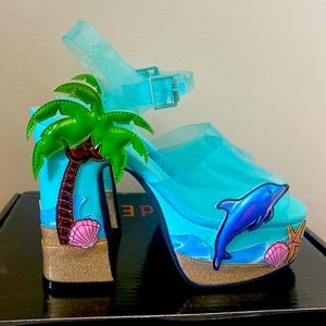 Glitter Beach Platform Heels